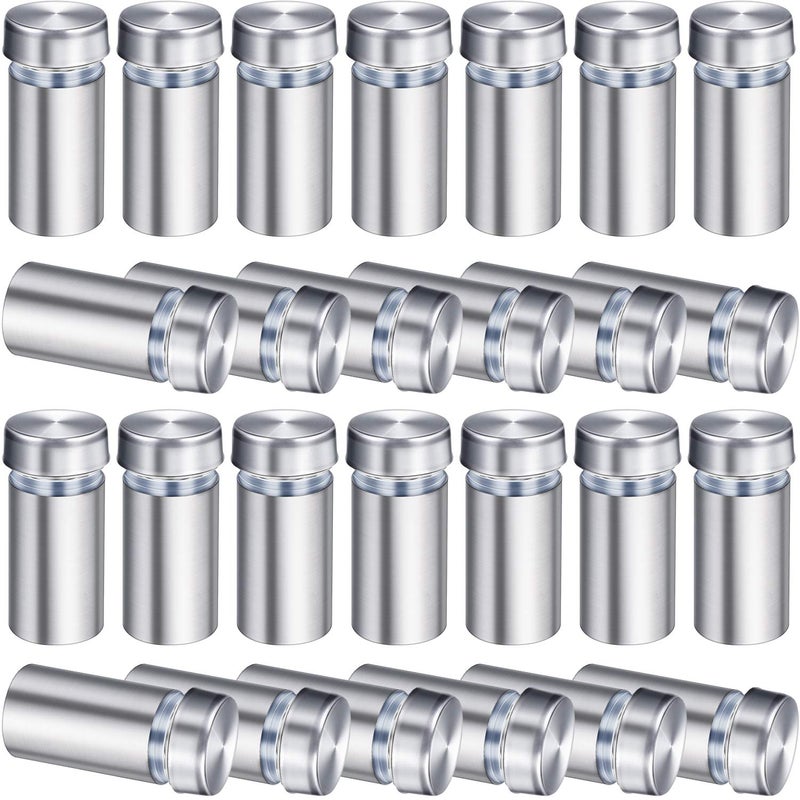 Pelopy 48 Pieces 1/2 by 1 Inch Sign Standoff Screws Wall Standoff Sign Holders Screws Mount Glass Acrylic Advertising Nails for Home Office - Image 1